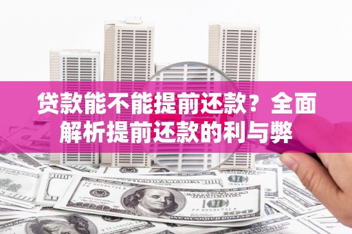 四湖贷款能不能提前还款？全面解析提前还款的利与弊