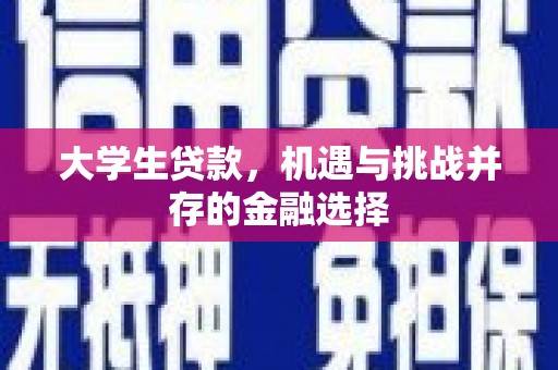 四湖大学生贷款，机遇与挑战并存的金融选择