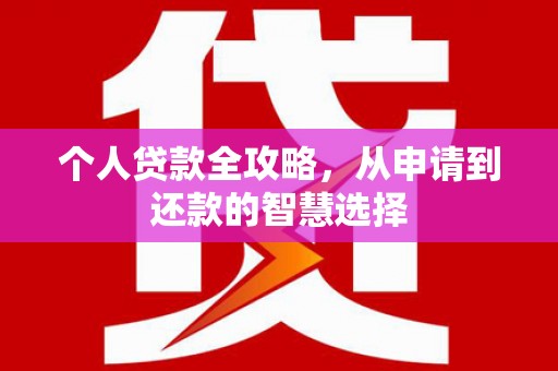四湖个人贷款全攻略，从申请到还款的智慧选择