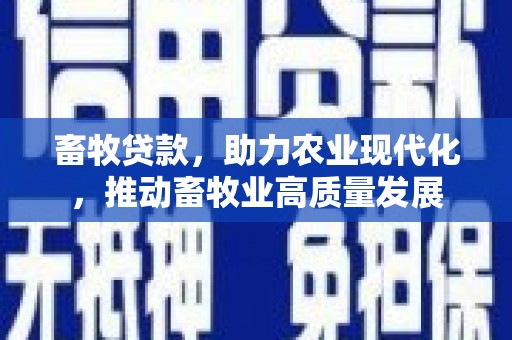 四湖畜牧贷款，助力农业现代化，推动畜牧业高质量发展