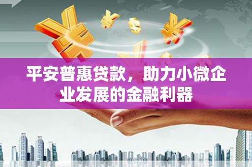 四湖平安普惠贷款，助力小微企业发展的金融利器