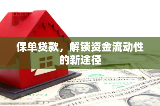四湖保单贷款，解锁资金流动性的新途径