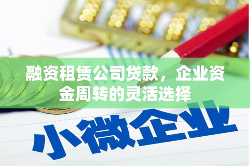 四湖融资租赁公司贷款，企业资金周转的灵活选择