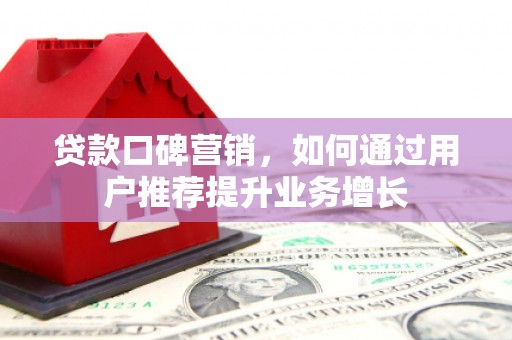 四湖贷款口碑营销，如何通过用户推荐提升业务增长