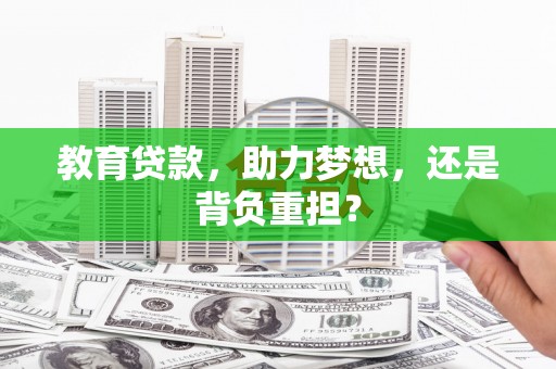 四湖教育贷款，助力梦想，还是背负重担？
