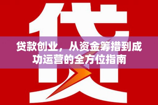 四湖贷款创业，从资金筹措到成功运营的全方位指南