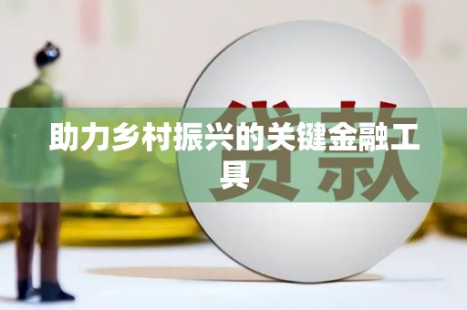 四湖助力乡村振兴的关键金融工具