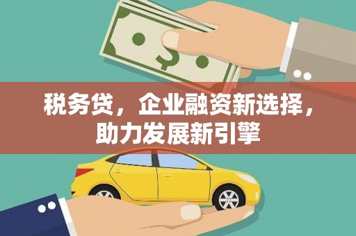 四湖税务贷，企业融资新选择，助力发展新引擎