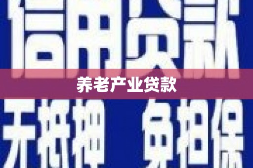四湖养老产业贷款