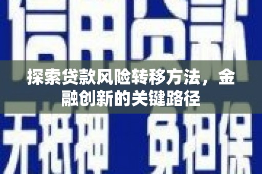 四湖探索贷款风险转移方法，金融创新的关键路径