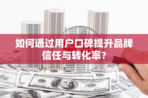 四湖如何通过用户口碑提升品牌信任与转化率？