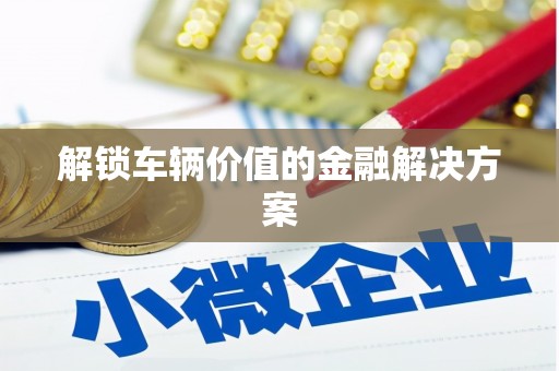 四湖解锁车辆价值的金融解决方案