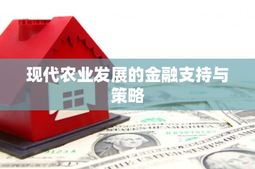 四湖现代农业发展的金融支持与策略